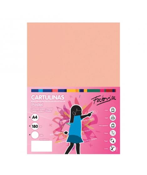 Fabrisa Pack de 50 Cartulinas 180 g/m² - Tamaño A4 - Color Salmon