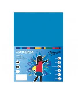 Fabrisa Pack de 50 Cartulinas 180 g/m² - Tamaño A4 - Color Azul Medio