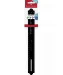 Faber-Castell Dots Regla Recta 30cm - Panel para Nombre - Escalas para Zurdos y Diestros - Color Negro