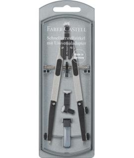 Faber-Castell Compas de Ajuste Rapido 3.5mm - Articulaciones en ambos Brazos - Para Circunferencias de hasta Ø 390mm - Accesorio