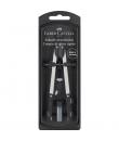 Faber-Castell Compas de Ajuste Rapido - Articulaciones en ambos Brazos - Accesorios de Recambio - Adaptador Universal