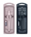 Faber-Castell Stream 2025 Compas Escolar de Ajuste Rapido - Circunferencias de hasta Ø 340mm - Incluye Bote de Minas - Colores R