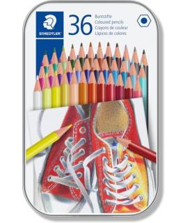 Staedtler 175 Caja Metalica de 36 Lapices Hexagonales de Colores - Colores Surtidos