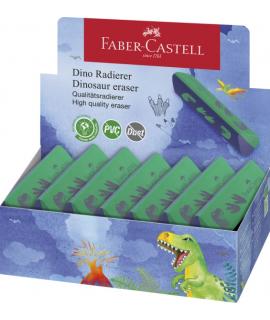 Faber-Castell Dinosaurio Goma de Borrar sin PVC - Forma Triangular Ergonomica - Sin Residuos - Borrado Limpio y Facil