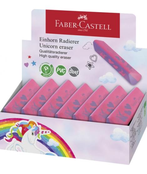 Faber-Castell Unicornio Goma de Borrar sin PVC - Forma Triangular Ergonomica - Sin Residuos - Borrado Limpio y Facil
