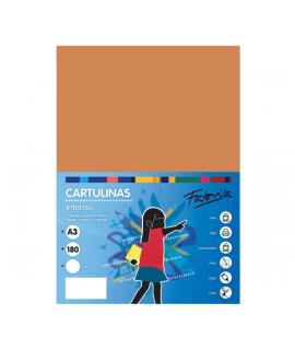 Fabrisa Pack de 25 Cartulinas 180 g/m² - Tamaño A3 - Color Marron Claro