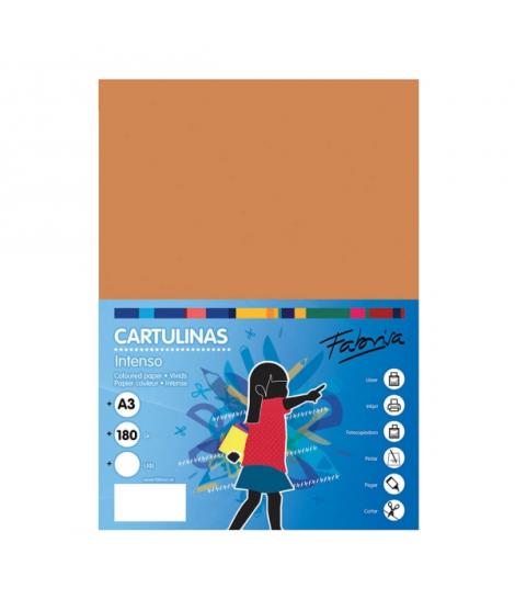 Fabrisa Pack de 25 Cartulinas 180 g/m² - Tamaño A3 - Color Marron Claro