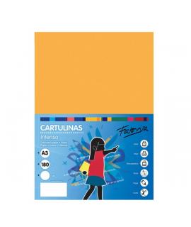 Fabrisa Pack de 25 Cartulinas 180 g/m² - Tamaño A3 - Color Amarillo Oro