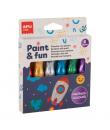 Apli Kids Pack de 6 Temperas en Tubo con Pincel 13ml - Practico y Sin Limpieza - Fomenta Creatividad y Colaboracion - Colores Su