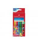 Faber-Castell Colour Grip Pack 10+2 Lapices de Colores Triangulares con Grip de Agarre - Con Espacio para el Nombre - Colores Su