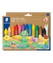 Staedtler Noris Junior Pack de 12 Ceras de Colores Extragruesas - Forma Hexagonal - Colores Surtidos