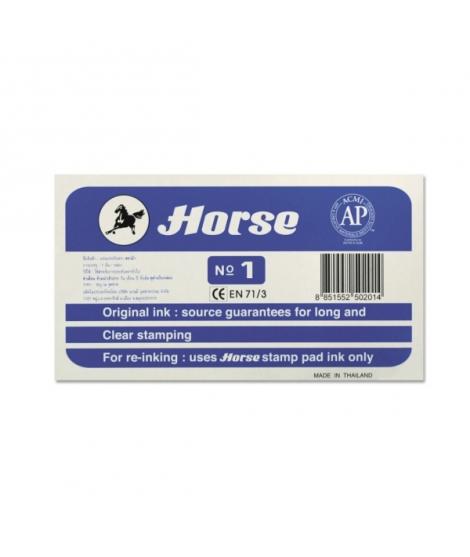 Horse Tampon Metalico Nº1 - Facil de Recargar - Resistente y Duradero - Color Azul