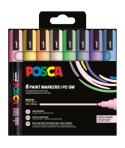 Posca PC-5M/8C Estuche de 8 Marcadores de Pintura - Punta de Bala 1.8-2.5mm - Tinta Base al Agua - Resistente a la Luz - No Perm