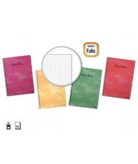 Golden Pack de 10 Cuadernos Espiral 80 Hojas 60gr Cuadricula - Tamaño Folio - Tapa Normal Plastificada - Colores Surtidos