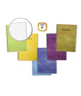 Golden Pack de 10 Cuadernos Espiral 80 Hojas 60gr Cuadricula - Tamaño 4º - Tapa Normal Plastificada - Colores Surtidos