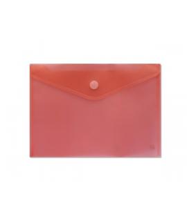 Sobre Portadocumentos A4 - Cierre de Velcro - Fabricado en Polipropileno - Medidas 325x230mm - Rojo Transparente