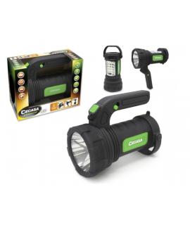 Cegasa Profesional Linterna/Foco LED 220lm - Modo Linterna, Foco y Lampara de Pie - Funciona con 3 Pilas AA (No Incluidas) - Col