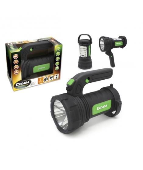 Cegasa Profesional Linterna/Foco LED 220lm - Modo Linterna, Foco y Lampara de Pie - Funciona con 3 Pilas AA (No Incluidas) - Col