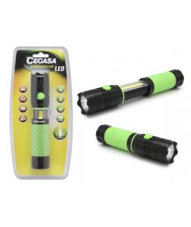 Cegasa Profesional Linterna LED Extensible con Luz Frontal 350lm y Luz Lateral 120lm - Resistente al Agua IP44 - Funciona con 4 