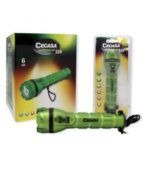 Cegasa Profesional Linterna de 3 LED - Resistente a Golpes y Agua IP44 - Funciona con 2 Pilas AA LR6 (No Incluidas)