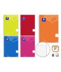Golden Extra Pack de 5 Cuadernos Folio 80 Hojas 90gr Cuadricula - Margen Remarcado - Tapa Polipropileno Translucido - Colores Su