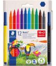 Staedtler Noris 326 Pack de 12 Rotulador de Punta Fina - Trazo 1mm - Tina Base de Agua - Tapa Ventilada - Colores surtidos