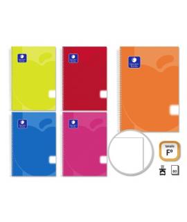 Golden Pack de 5 Cuadernos Espiral 80 Hojas 90gr Liso - Tamaño Folio - Tapa de Polipropileno - Colores Surtidos
