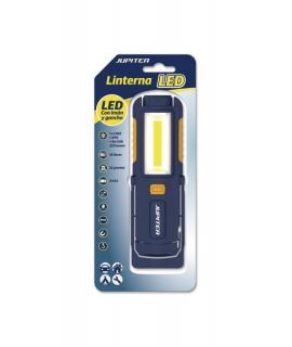 Jupiter Linterna de Trabajo LED+COB 250lm - Con Iman y Gancho - Resistencia IP44 - Funciona con 4 Pilas AA (No Incluidas) - Colo