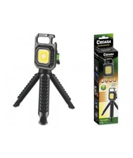 Cegasa Profesional Linterna Mini con Tripode COB hasta 670lm - Luz Blanca, Amarilla, Blanca y Amarilla Combinadas, Luz Roja y Lu