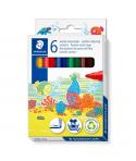 Staedtler Noris Jumbo 340 Pack de 6 Rotuladores Jumbo - Punta de Fibra - Trazo 3mm - Tapa Ventilada - Colores Surtidos