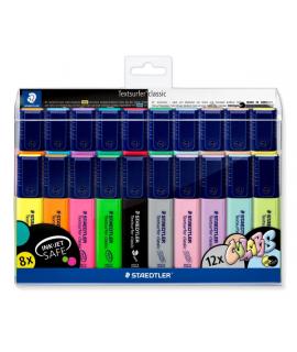 Staedtler Textsurfer Classic 364 Pack de 20 Marcadores Fluorescentes - Punta Biselada 1 - 5mm Aprox - Secado Rapido - Colores Su