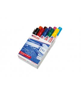 Edding 500 Pack de 10 Rotuladores Permanentes - Punta Biselada - Trazo entre 2 y 7mm - Recargable - Secado Instantaneo - Colores