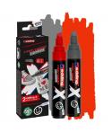 Edding X 6900 Pack de 2 Rotuladores Multisuperficie Permanentes de Tinta Opaca - Punta Biselada con Trazo 2-10mm - Color Gris y 