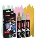Edding X 6900 Pastel Pack de 3 Rotuladores Multisuperficie Permanentes de Tinta Opaca - Punta Biselada con Trazo 2-10mm - Color 