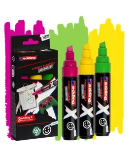 Edding X 6900 Caramelo Pack de 3 Rotuladores Multisuperficie Permanentes de Tinta Opaca - Punta Biselada con Trazo 2-10mm - Colo