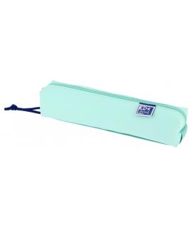Oxford Live & Go Estuche Cuadrado Pequeño - Material Acolchado - Goma Elastica para unirlo al Cuaderno - Color Azul