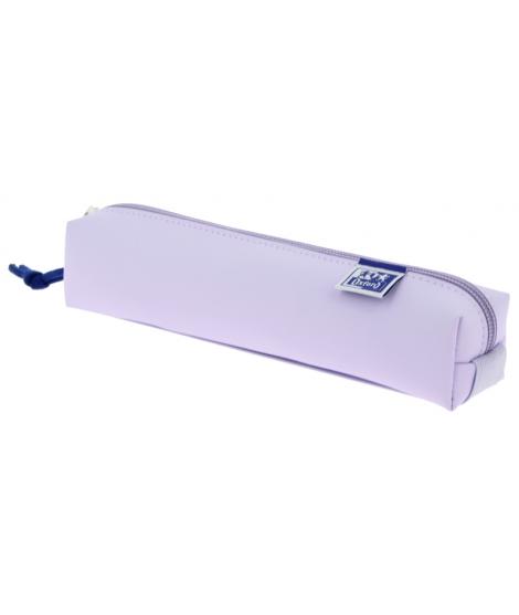 Oxford Live & Go Estuche Cuadrado Pequeño - Material Acolchado - Goma Elastica para unirlo al Cuaderno - Color Malva