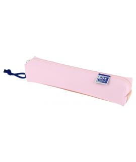 Oxford Live & Go Estuche Cuadrado Pequeño - Material Acolchado - Goma Elastica para unirlo al Cuaderno - Color Rosa