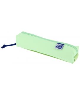 Oxford Live & Go Estuche Cuadrado Pequeño - Material Acolchado - Goma Elastica para unirlo al Cuaderno - Color Verde