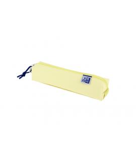 Oxford Live & Go Estuche Cuadrado Pequeño - Material Acolchado - Goma Elastica para unirlo al Cuaderno - Color Amarillo