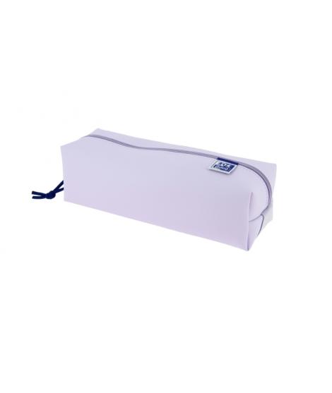 Oxford Live & Go Estuche Cuadrado Grande - Material Acolchado - Goma Elastica para unirlo al Cuaderno - Color Malva