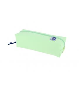 Oxford Live & Go Estuche Cuadrado Grande - Material Acolchado - Goma Elastica para unirlo al Cuaderno - Color Verde