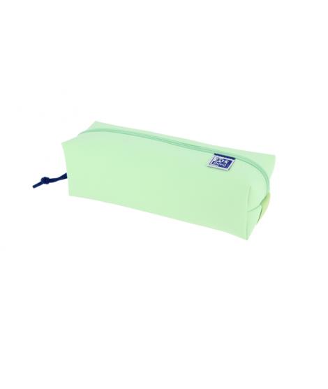Oxford Live & Go Estuche Cuadrado Grande - Material Acolchado - Goma Elastica para unirlo al Cuaderno - Color Verde