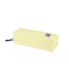 Oxford Live & Go Estuche Cuadrado Grande - Material Acolchado - Goma Elastica para unirlo al Cuaderno - Color Amarillo