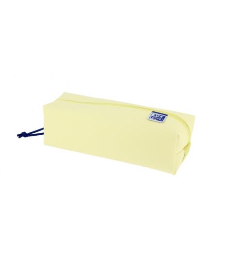 Oxford Live & Go Estuche Cuadrado Grande - Material Acolchado - Goma Elastica para unirlo al Cuaderno - Color Amarillo