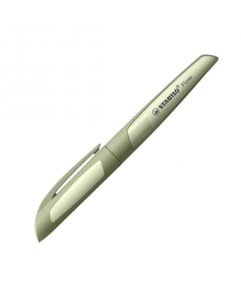 Stabilo Flow Monochrome Pluma Estilografica Recargable - Punta M de Alta Calidad - Agarre Ergonomico - Incluye Cartucho Azul Rea
