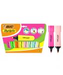 Bic Marking Highlighter Flat Pack de 8 Marcadores Fluorescentes - Punta Biselada - Trazo entre 1.20 y 4.60 mm - Tinta con Base d