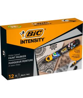 Bic Intensity Marcador de Pintura - Punta Media - Tinta con Base de Agua - 98% de Materiales Reciclados - Color Negro