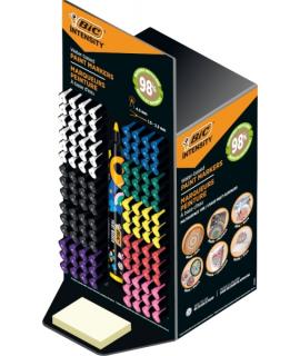 Bic Intensity Expositor de 120 Marcadores de Pintura - Punta Media - Tinta con Base de Agua - 98% de Materiales Reciclados - Col