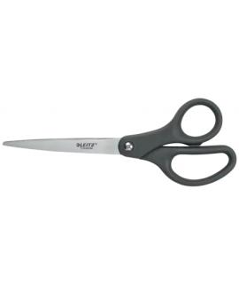 Leitz Tijeras de Acero Inoxidable 18cm - Revestimiento de Titanio - Agarre Ergonomico - Color Gris